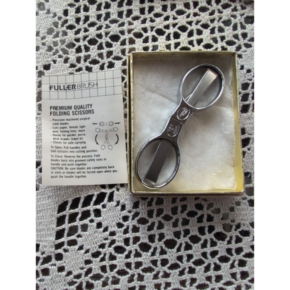Other - Vtg Premium Quality Folding Scissors Surgical Steel Original Box FullerBrush Sew